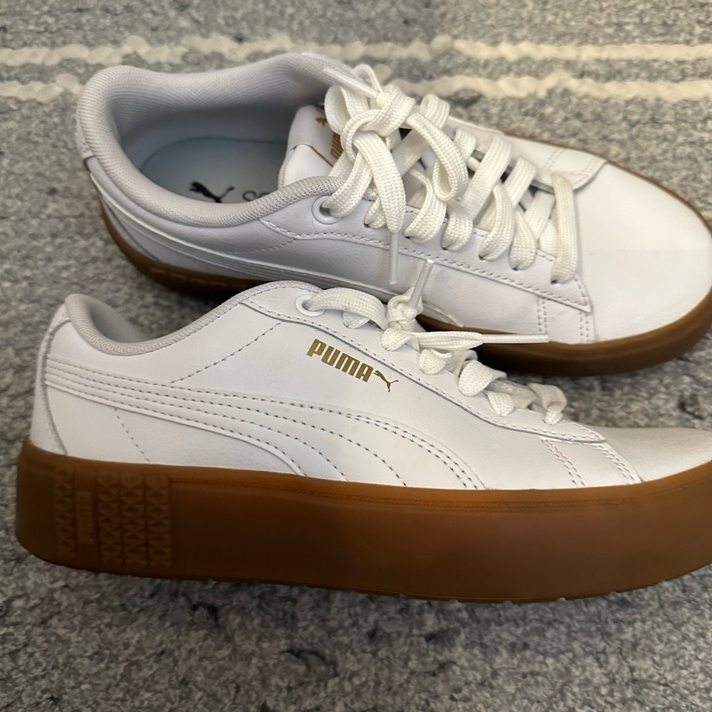 Puma white platform sneakers